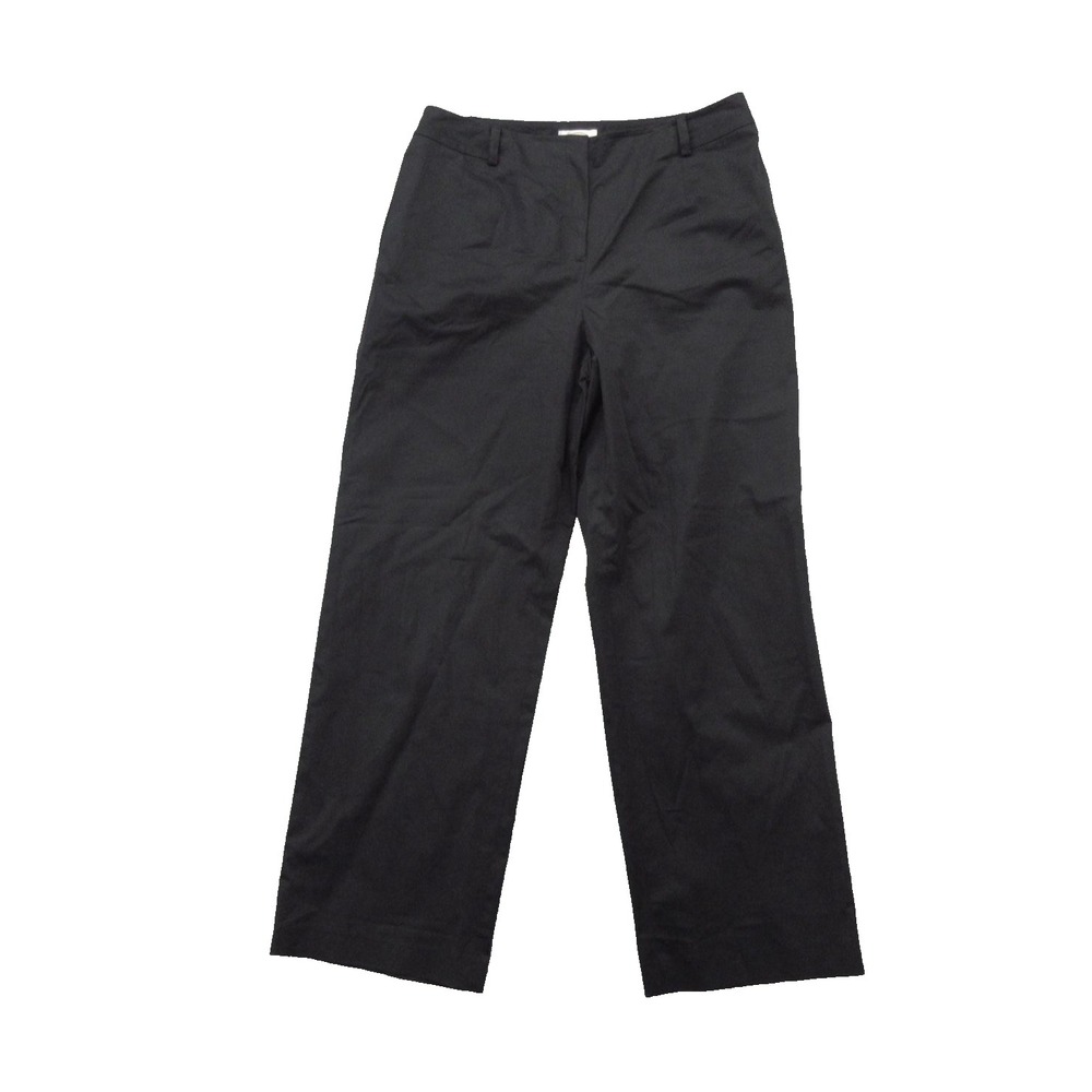Talbots Pants Womens 14 Black Stretch Fabric Cotton Spandex Dress Work Slacks